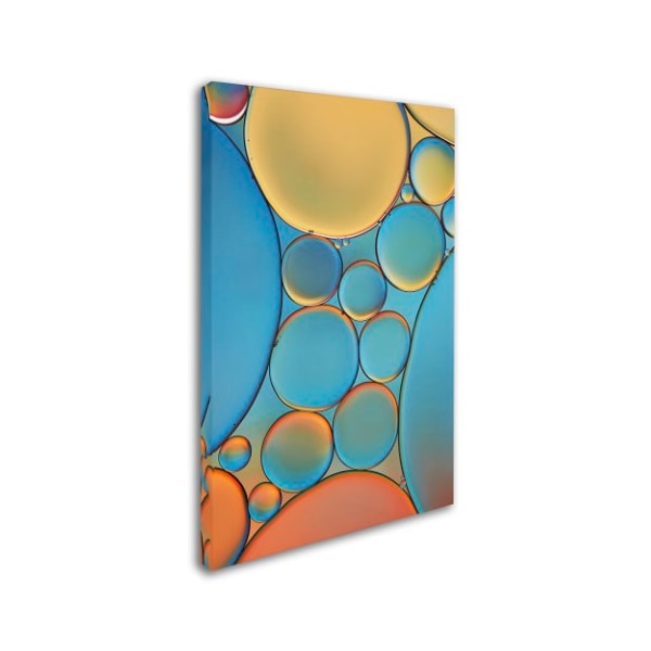 Cora Niele 'Blue And Apricot Drops' Canvas Art,12x19
